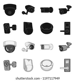 Vector design of cctv and camera sign. Collection of cctv and system stock vector illustration.