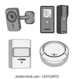 Vector design of cctv and camera sign. Set of cctv and system stock vector illustration.