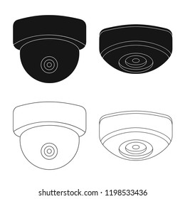 Vector design of cctv and camera sign. Collection of cctv and system vector icon for stock.