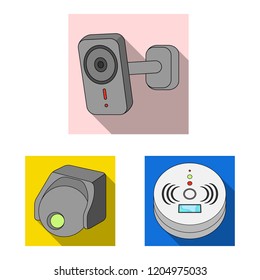 Vector design of cctv and camera sign. Collection of cctv and system stock vector illustration.