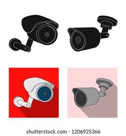 Vector design of cctv and camera sign. Collection of cctv and system stock vector illustration.