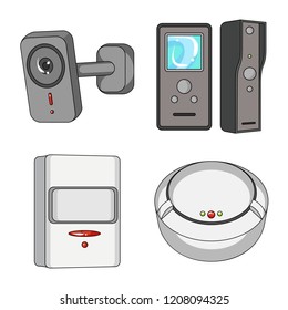 Vector design of cctv and camera sign. Set of cctv and system vector icon for stock.