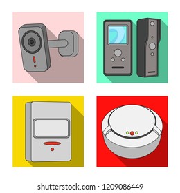 Vector design of cctv and camera sign. Set of cctv and system stock vector illustration.