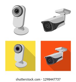 Vector design of cctv and camera sign. Collection of cctv and system stock vector illustration.