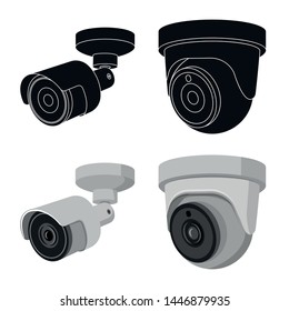 Vector design of cctv and camera sign. Collection of cctv and system vector icon for stock.