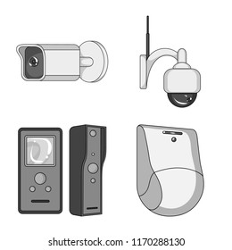 Vector design of cctv and camera symbol. Collection of cctv and system vector icon for stock.