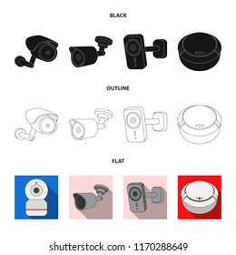 Vector design of cctv and camera symbol. Collection of cctv and system stock vector illustration.