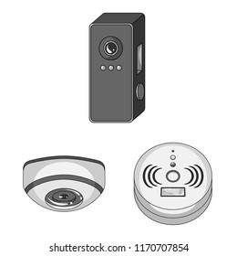 Vector design of cctv and camera symbol. Set of cctv and system stock vector illustration.