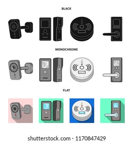 Vector design of cctv and camera symbol. Collection of cctv and system stock vector illustration.
