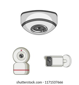 Vector design of cctv and camera symbol. Set of cctv and system stock vector illustration.