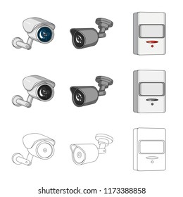 Vector design of cctv and camera symbol. Collection of cctv and system stock symbol for web.