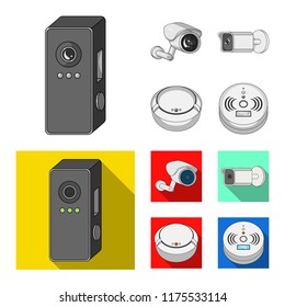 Vector design of cctv and camera symbol. Collection of cctv and system stock symbol for web.