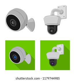 Vector design of cctv and camera symbol. Set of cctv and system stock symbol for web.