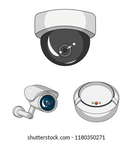 Vector design of cctv and camera symbol. Collection of cctv and system stock symbol for web.