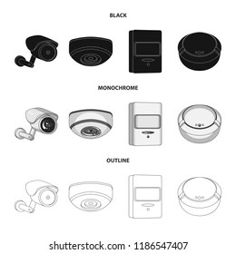 Vector design of cctv and camera symbol. Set of cctv and system stock vector illustration.