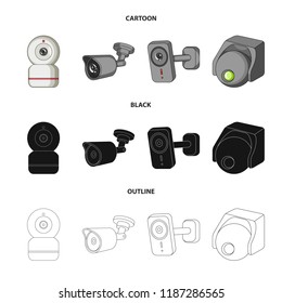 Vector design of cctv and camera symbol. Collection of cctv and system vector icon for stock.