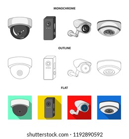 Vector design of cctv and camera symbol. Collection of cctv and system stock vector illustration.