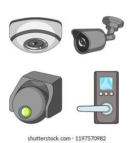 Vector design of cctv and camera symbol. Collection of cctv and system stock vector illustration.