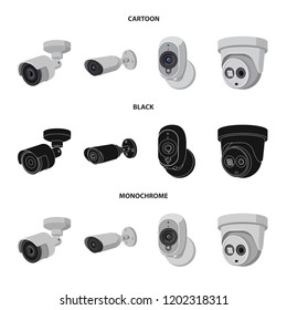 Vector design of cctv and camera symbol. Set of cctv and system stock vector illustration.