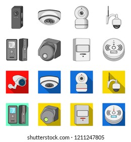 Vector design of cctv and camera symbol. Collection of cctv and system vector icon for stock.