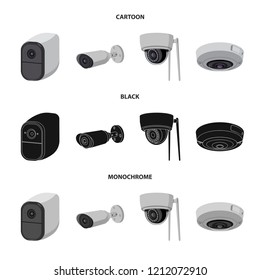 Vector design of cctv and camera symbol. Set of cctv and system vector icon for stock.