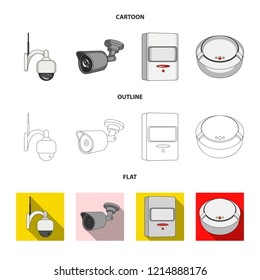 Vector design of cctv and camera symbol. Set of cctv and system stock vector illustration.