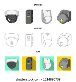 Vector design of cctv and camera symbol. Set of cctv and system vector icon for stock.
