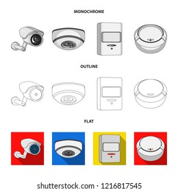 Vector design of cctv and camera symbol. Collection of cctv and system stock symbol for web.