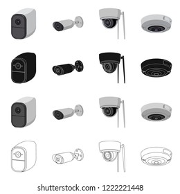Vector design of cctv and camera symbol. Collection of cctv and system stock symbol for web.