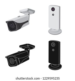 Vector design of cctv and camera symbol. Collection of cctv and system vector icon for stock.