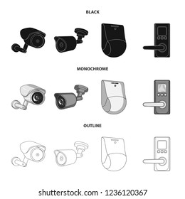 Vector design of cctv and camera symbol. Collection of cctv and system vector icon for stock.