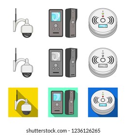 Vector design of cctv and camera symbol. Set of cctv and system stock vector illustration.