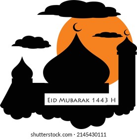 Vektordesign zur Feier des islamischen Feiertags eid al-fitr 1443 H
