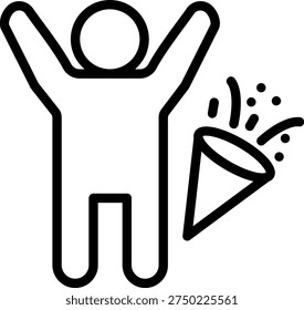 Vector Design Celebratory Commotion Icon Style