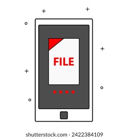 vector design of a cellphone opening a received document
