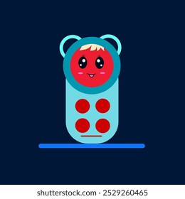 Vector design of a cellphone-shaped toy with cute cartoon characters. Suitable for children's themes, education, or entertainment content. Attractive design to increase buyer interest. eps 10