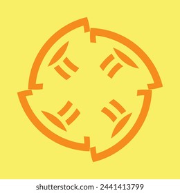 vector design for ceramic or tile design. dark yellow on a light yellow background.