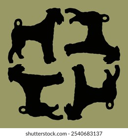 vector design for ceramic or tile motifs with dog motifs in soft colors