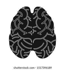 Vector design of cerebrum and hemisphere symbol. Web element of cerebrum and gyri vector icon for stock.
