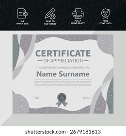 Certificado de excelência em design vetorial