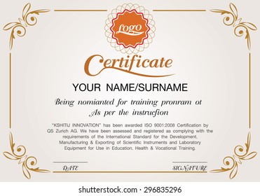 vector design certificate. luxury, modern,