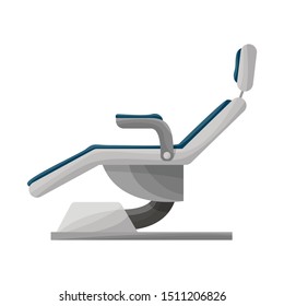 Vector design of chair and orthodontic symbol. Graphic of chair and equipment stock symbol for web.