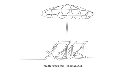 vector design of chairs and umbrellas on the beach for a summer day