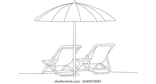 vector design of chairs and umbrellas on the beach for a summer day	