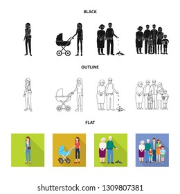 Vector design of character and avatar  icon. Set of character and portrait stock symbol for web.