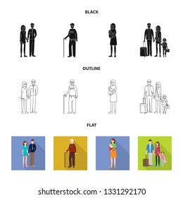 Vector design of character and avatar  icon. Set of character and portrait stock symbol for web.