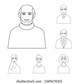 Vector design of character  and avatar icon. Collection of character  and person stock vector illustration.
