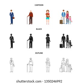 Vector design of character and avatar  icon. Set of character and portrait stock symbol for web.
