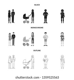 Vector design of character and avatar  icon. Set of character and portrait vector icon for stock.