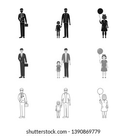 Vector design of character and avatar  icon. Set of character and portrait stock symbol for web.